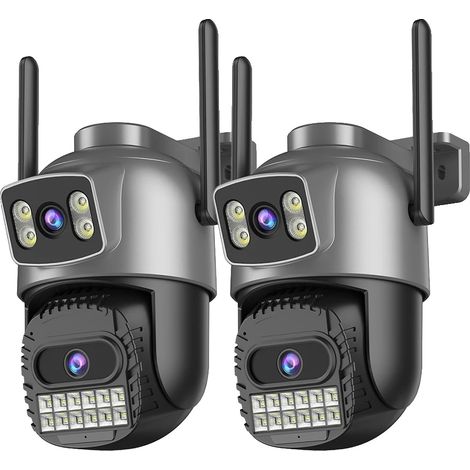 Cámara de seguridad, resolución de 10 MP, conectividad WiFi de doble banda, 2 cámaras de 10 MP, enchufe europeo. (1/2)
