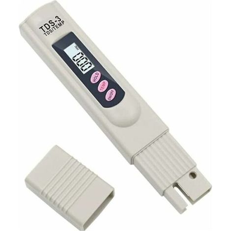 Mètre TDS-3 de l‘Eau potable LCD Numérique Portable Testeur Mètre de Qualité de l'Eau Stylo de Température et PPM Testeur de Pureté de l'Eau 0-9990 PPM Eau Potable Culture Hydroponique (Ne teste pas P (1/4)