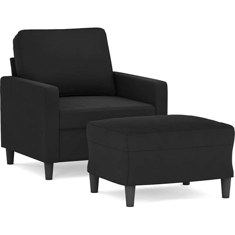 Maison Exclusive - Poltrona con Poggiapiedi Nero 60 cm in Velluto