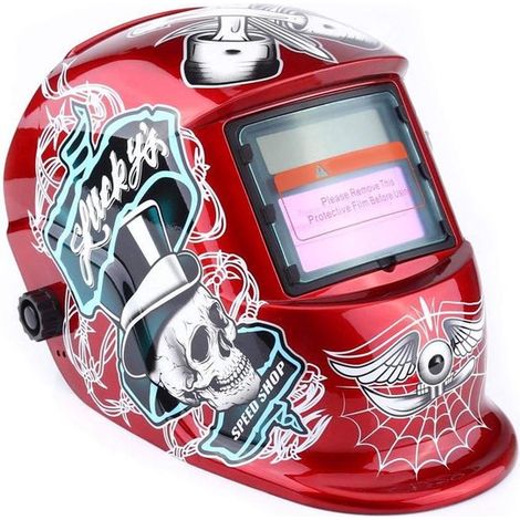 Automatischer Schweißhelm – Solarshell-Helm – Sicheres Schweißen – Automatische Verdunkelung – Visier 92 x 42 cm – Schwarz
