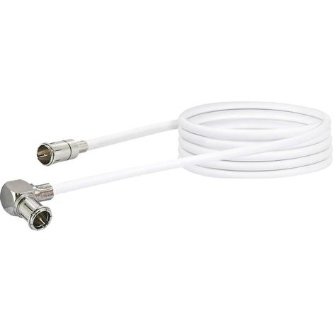 Schwaiger antenne Câble de raccordement [1x F à raccord rapide - 1x Mini DAT mâle] 1.50 m 90 dB blanc
