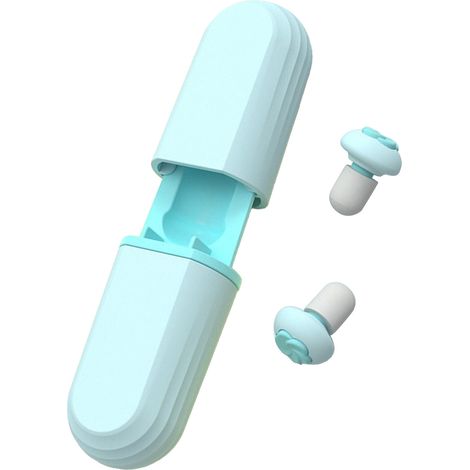 Lot de 6 paires de bouchons d'oreille antibruit en silicone réutilisables, bleus, pour dormir et travailler. (1/5)