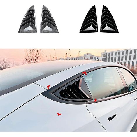 Pour Tesla Model 3 Highland 2024+ - Persiennes de vitres latérales arrière, caches, aileron, noir brillant (1/5)