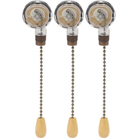 3-teiliger Zugkettenschalter für Deckenventilatoren, korrosionsbeständiger Ersatz, 250 V 3 A 125 V 6 A Lichterkettensteuerung (1/5)