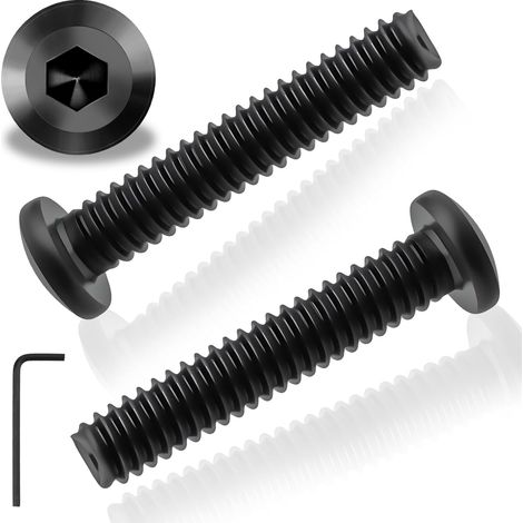25 vis à tête plate m5x30mm, acier inoxydable a2 noir, filetage complet, avec clé hexagonale, pour meubles et machines (1/5)