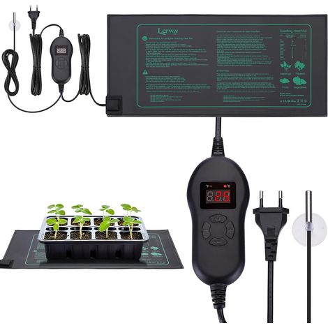 Tapis Chauffant pour Plantes avec Contrôleur de Température, Serre de Germination Imperméable Accélérer la Germination des Graines, Coussin Chauffant pour Reptile 30 Watts, 52 × 25 cm (1/5)