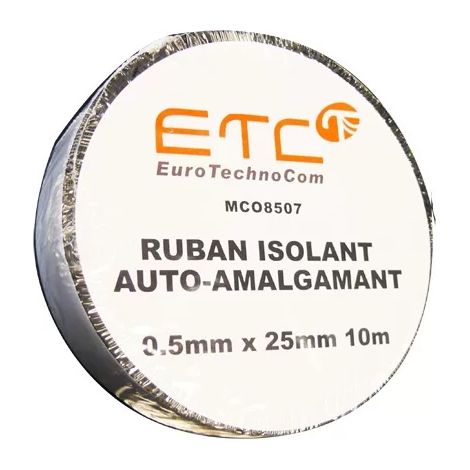 EuroTechnoCom MCO8507 - Cinta aislante autoamalgamante 0,5mm x 25mm x 10m