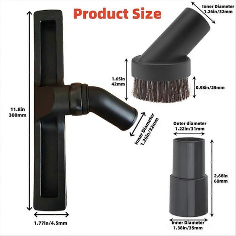 Accessoire de brosse à poussière ronde pour brosses de sol en crin de cheval, compatible avec les brosses de nettoyage Royal Rainbow. (1/4)