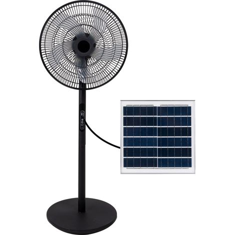 Ventilador de pie DC Rialto 30w con placa solar negro (1/2)