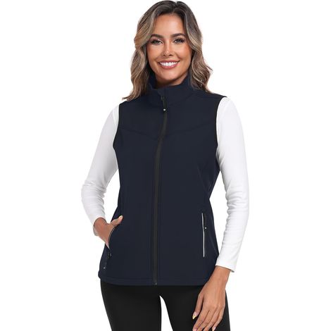 Women's Sleeveless Fleece Vest Outdoor Lightweight Work Jacket Women's Heated Jacket with Zip (1/5)