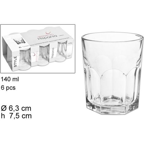 Set De 6 Vajillas De Cristal Transparente 140ml Agua Caliente Té Bebida -