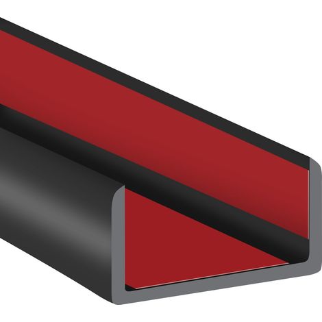 Bordure en Caoutchouc Auto-adhésive Flexible de 28 mm pour contreplaqué, Tables, Bureaux, armoires, comptoir, Large Bordure en Forme de U, Bande de Bord, Couleur Noire, 6 m (1/5)