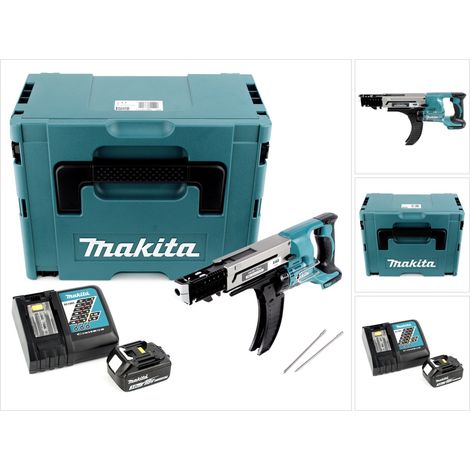 Makita DFR 750 RF1J Avvitatore a batteria con alimentatore automatico 18V 45-75mm + 1x Batteria 3,0Ah + Caricabatterie + Valigetta Makpac (1/5)