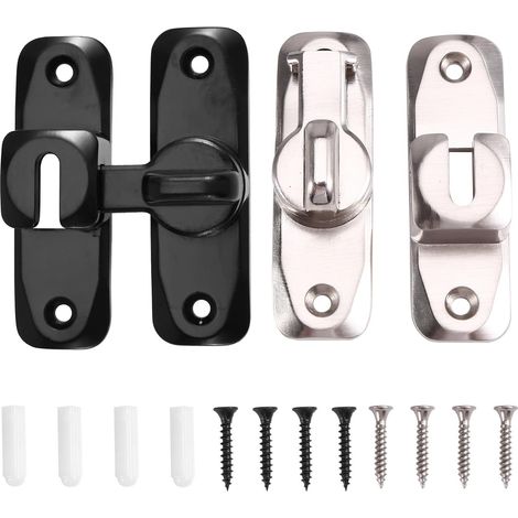 Lot de 2 verrous porte battante 90/180° verrou à boucle antivol (1/5)