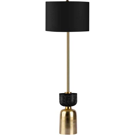 Lampadaire Rond Design "Ceres" 127cm Noir & Or (1/4)