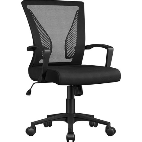 Chaise Bureau Ergonomique Inclinable à roulettes Pivotantes Noir (1/5)