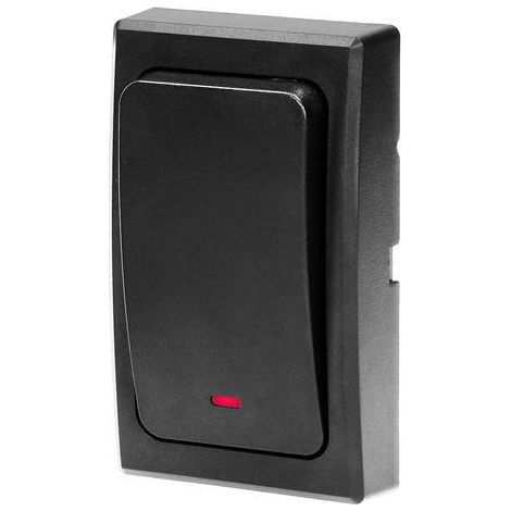 Bouton-poussoir sans fil pour sonnette de porte OR-DB-MT-156 - Noir - Portée 200 m - IP44 - Sans pile