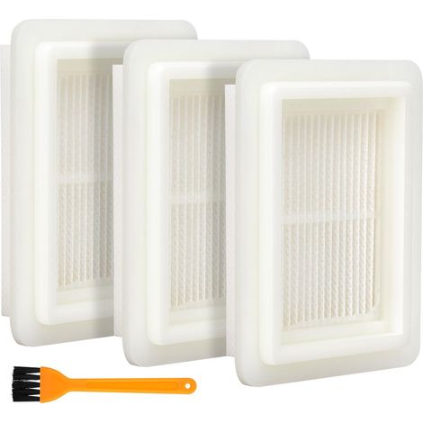 Lot de 3 filtres de rechange compatibles avec les aspirateurs sans fil Bosch UniversalVac 18, 2609256F44, avec brosse de nettoyage (1/5)