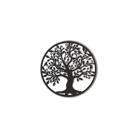 Metall-Wandkunst, Lebensbaum, Metall-Familienlogo in Baumform, Wanddekoration, Wohnaccessoires (35 x 35 cm) - Crezuo