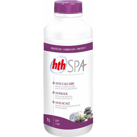 hth Spa Antikalk 1 L (1000 ml) Anti-Kalk gegen kalkhaltige Ablagerungen für Whirlpools und Spas