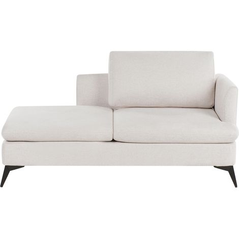 Chaise longue moderna a la derecha tapicería de tela de poliéster con patas de metal cojín beige claro Sievoz