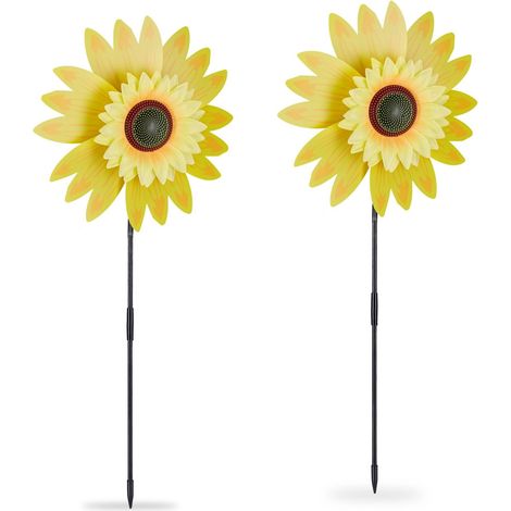 Juego de 2 molinos de viento de girasol (1/5)