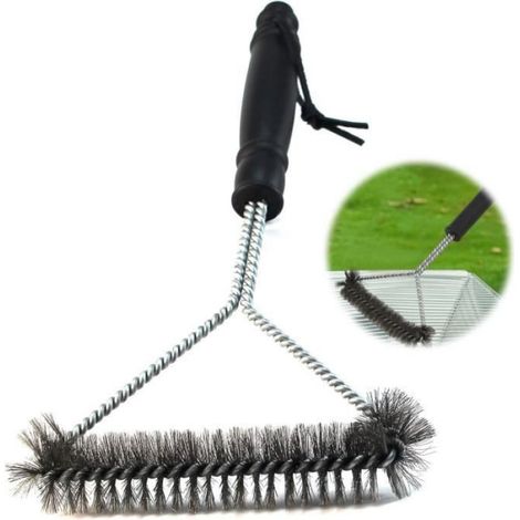 1 Brosse à Barbecue Inox 30,5x16,5cm Poignée ergonomique Accessoire BBQ Charbon Gaz Électrique
