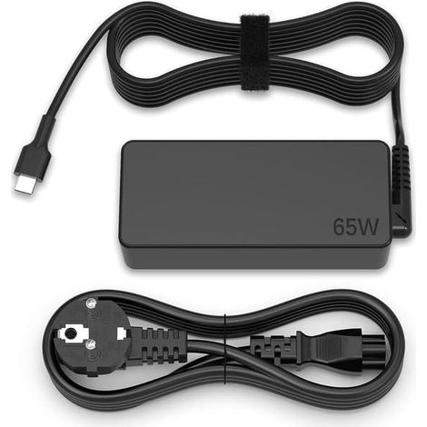 Chargeur USB-C 65W compatible avec Lenovo Thinkpad T480 T490 T495 T580 T590 L380 L390 L480 L580 E480 E580 E590 Ordinateurs (1/3)