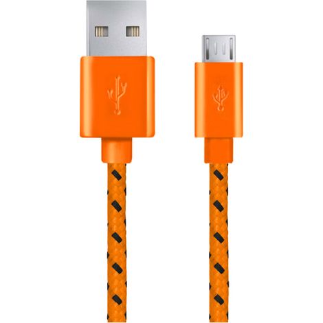 Câble micro USB 2.0 A-B EB175OB mâle/mâle 1,0 m tressé orange (1/2)