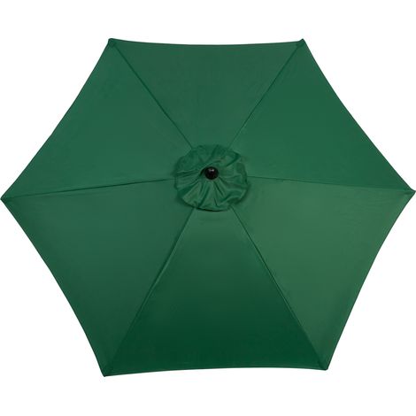 Double parasol rectangulaire extérieur 2,7m, manivelle, vert foncé (pied non inclus) (1/5)