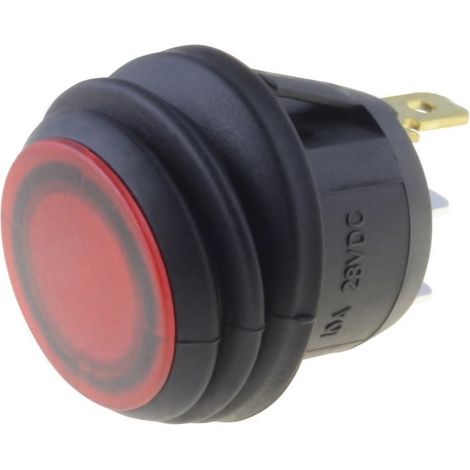 Pulsador Unipolar OFF-(ON) Luminoso Rojo Led 24Vdc IP65