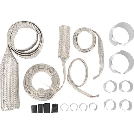Ortviai Gaines de Protection pour Tuyaux de Radiateur en Acier Inoxydable TF-1133 – Argent, Résistant à la Chaleur jusqu’à 350 °F, 18 Pièces