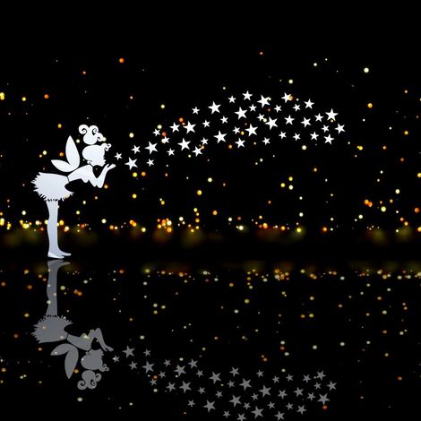 Sticker miroir Fée et 42 étoiles - Autocollants stickers adhésifs effet miroir (1/5)