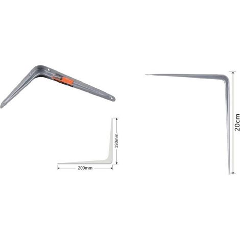 Kaela - Set 2pz Reggimensola Supporto Staffa Triangolo Mensola Metallo 20cm Grigio 91263 - (1/2)