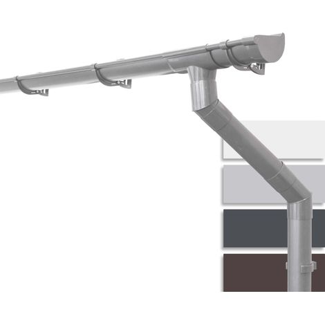 INEFA Kit de gouttières pour abri de jardin 100mm, carport, terrasse, gouttière en PVC pour toit en appentis, Made in Germany: 1 côté de toit semi-circulaire gris, 3m