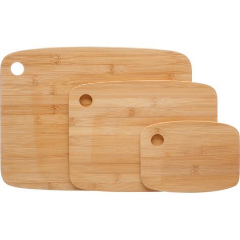 Ensemble de 3 planches à découper en bambou – Dimensions : 37x28cm, 29x22cm, 19x14cm – Résistantes à l'humidité et aux traces de couteau