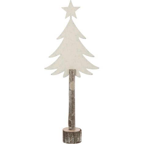 Sapin de Noël sur Tronc "Étoile" 60cm Blanc Cassé