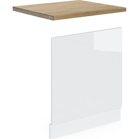 Pannello frontale R-Line, Bianco lucido, 60 cm , PL Rovere, Vicco