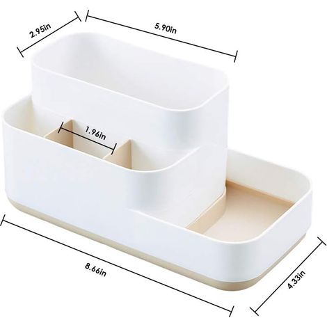 Boîte de rangement pour cosmétiques, boîte de rangement amovible en plastique (1/3)