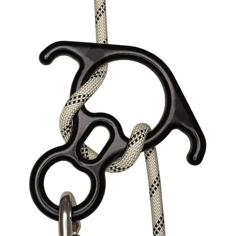 50 kN Abseilgerät mit gebogenem Ohr, Abseilgerät in Achterform aus Aluminium, Outdoor-Freizeitausrüstung, Seile