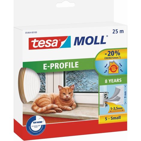 Burlete caucho perfil e blanco 25 m x 9 mm tesamoll