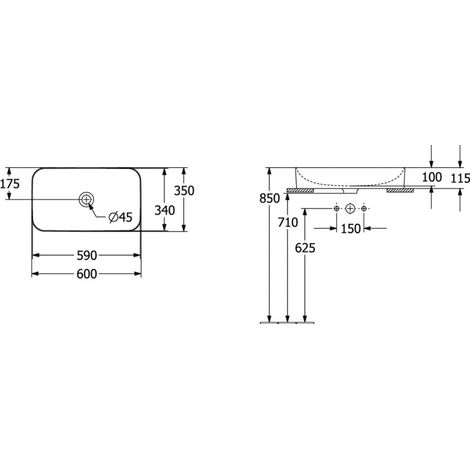 Villeroy & Boch 414361R7 Lavabo à poser Finion 414361 600