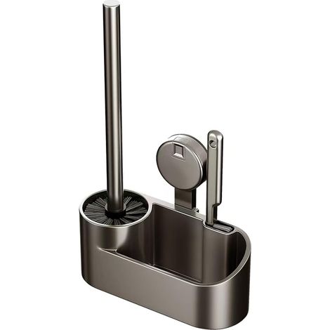 Porta scopino per WC da bagno con ventosa da parete, strumento per la pulizia. (1/4)