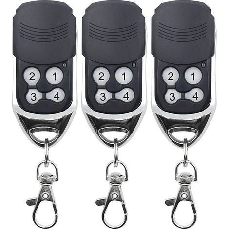 433MHz Telecommande Universelle Portail,Telecommande Camé Porte de Garage de Remplacement, Super Copie, Code Fixe, Code Roulant, Applicable à Télécommande DOORHAN MOTORLIN,3pcs
