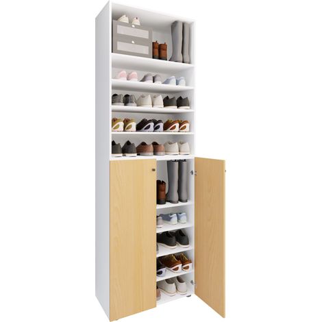 XL Madera Mueble de zapato grande Lona 10 220x70x40 - VCM