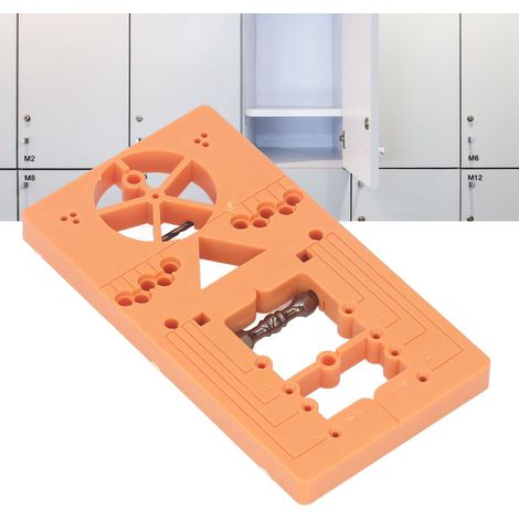 Outil multifonctionnel de perçage et de positionnement des charnières, outil de positionnement des charnières de panneaux de porte, perceuse, plaque auxiliaire de perçage et d'installation des charniè (1/5)