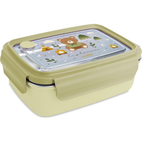 MINILAND Contenitore Pranzo In Acciao Inox Steel Lunchbox Explorer Verde (1/5)