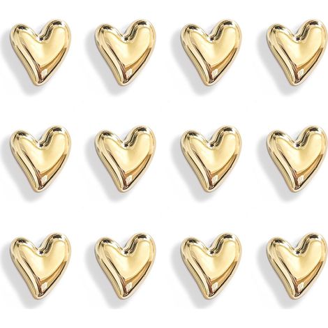 12-teiliges Kühlschrankmagnet-Set, goldfarbene Dekomagnete, niedliche kleine Anhänger für Zuhause, Küche, Büro und Whiteboard-Dekoration