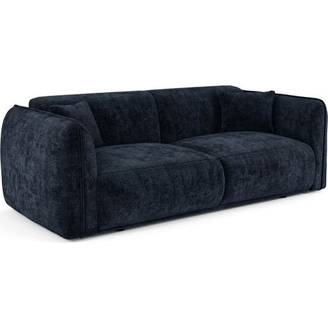 Canapé 3 places en velours à motifs bleu nuit LUSH (1/5)