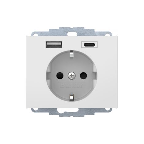 Berker Modelo Schuko USB 1 Blanco Polar Enchufe eléctrico